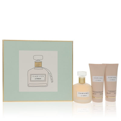 Carven Le Parfum by Carven Gift Set -- 3.4 oz Eau De Parfum Spray + 3.4 oz Body Milk + 3.4 oz Shower Gel (Women)